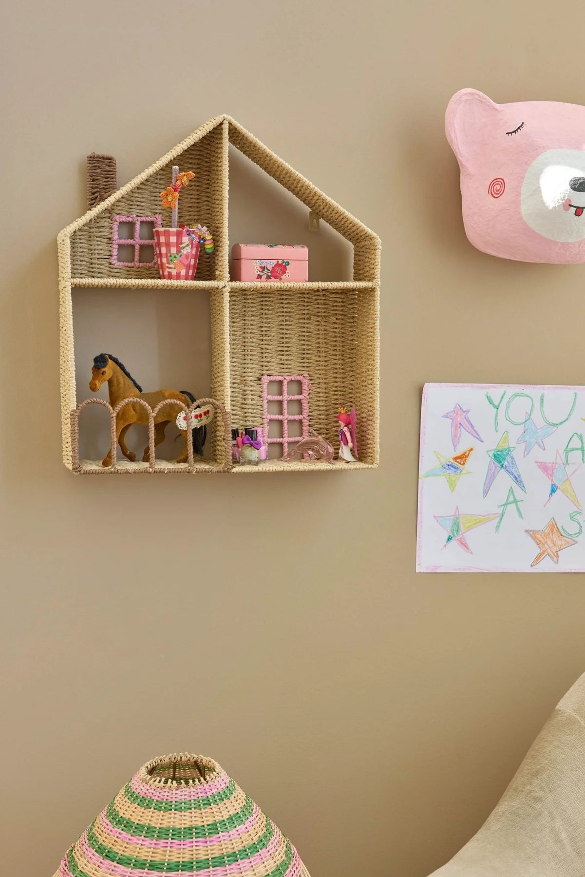 Rice Hus hylde - Lyserød