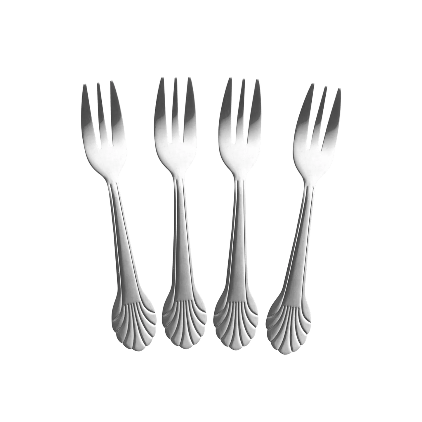 Rice Rustfri Stål Kagegaffel - Sølv - Sæt af 4 stk.