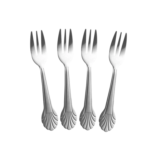 Rice Rustfri Stål Kagegaffel - Sølv - Sæt af 4 stk.