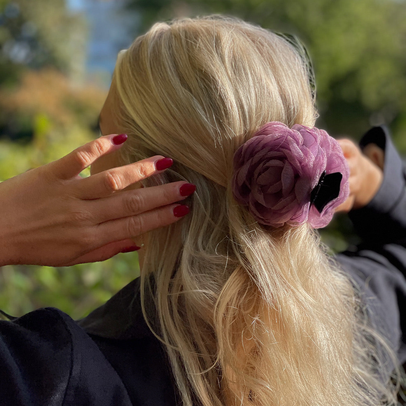 Rosie Blomst Hårklemme - Lille - Lavendel
