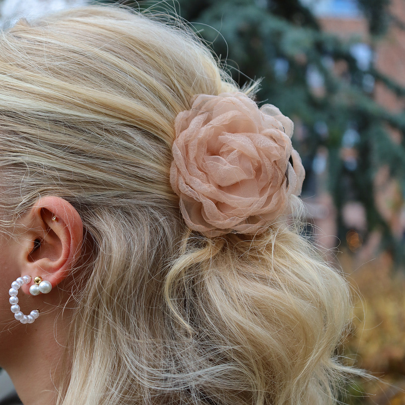 Rosie Blomst Hårklemme - Lille - Rosa