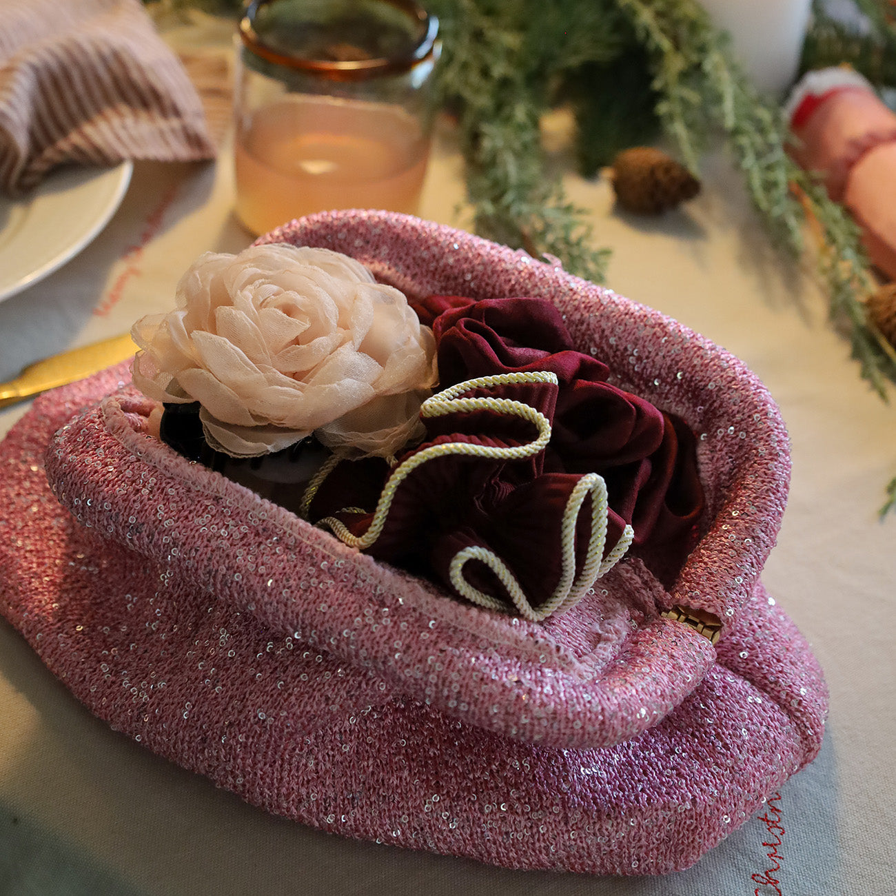 Rosie Blomst Hårklemme - Lille - Rosa