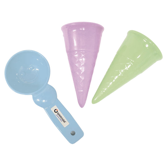 Sandsæt - Isvafler & ske 3 dele - Pastel