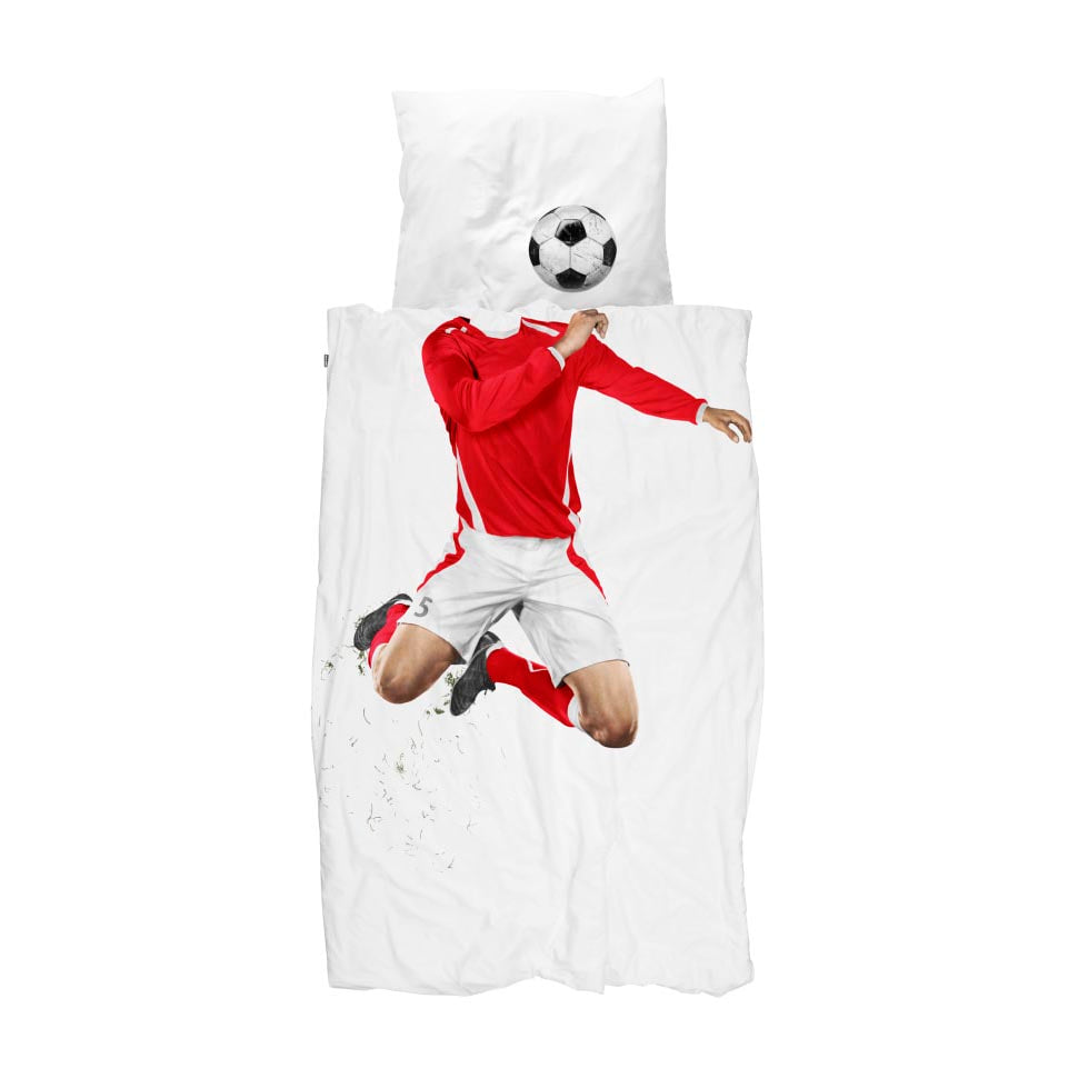 Snurk Sengetøj - Soccer Champ Red Junior 100x140