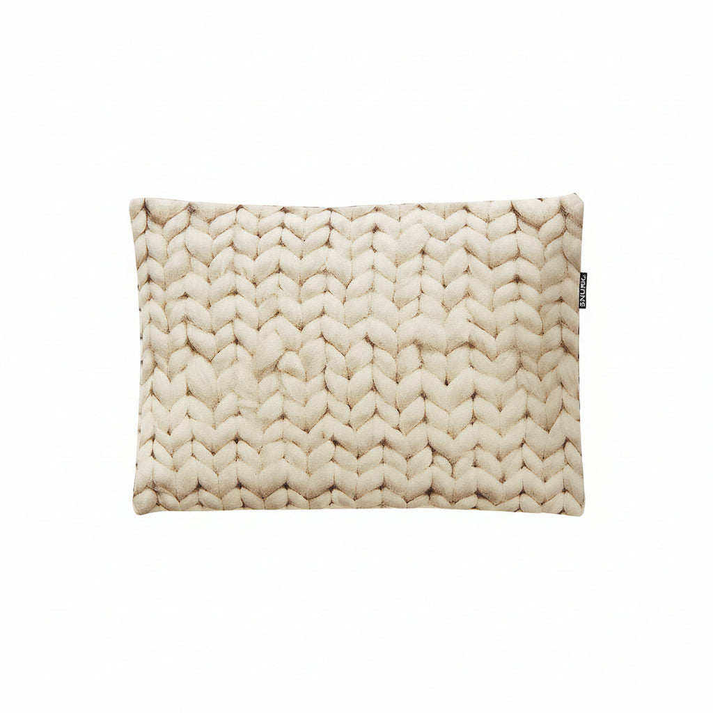 Snurk Pudebetræk Pyntepude Velour - Strik Beige
