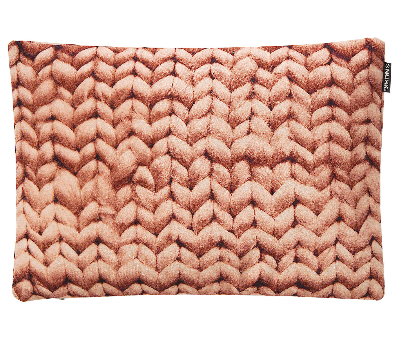 Snurk Pudebetræk Pyntepude Velour - Strik Pink