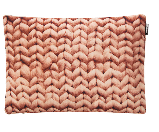 Snurk Pudebetræk Pyntepude Velour - Strik Pink