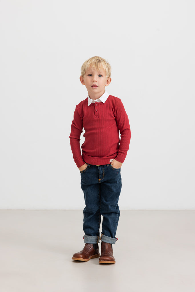 Tee LS, T-shirt - Hibiscus Red