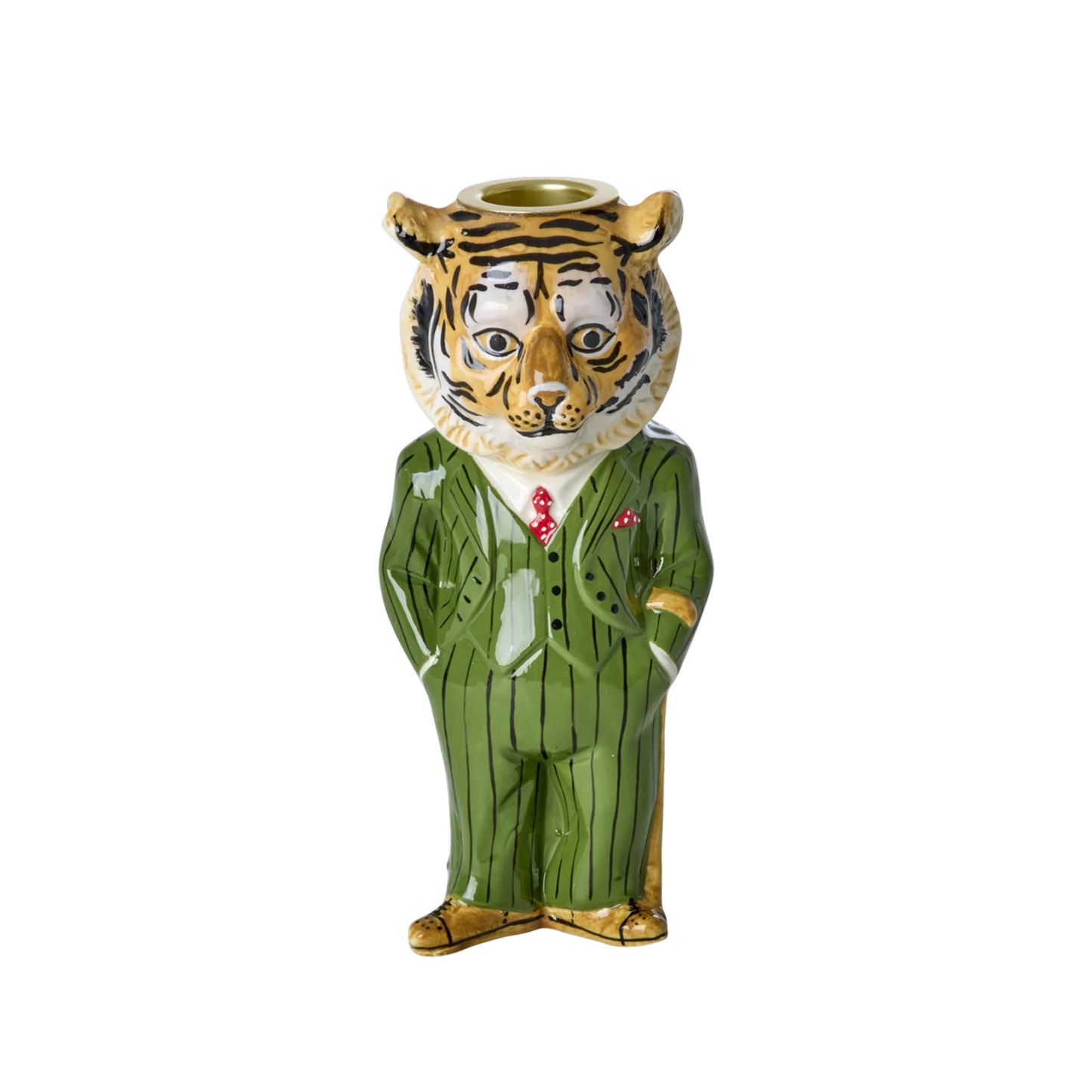 Tiger Keramik Lysestage - Grøn - Nathalie Lété