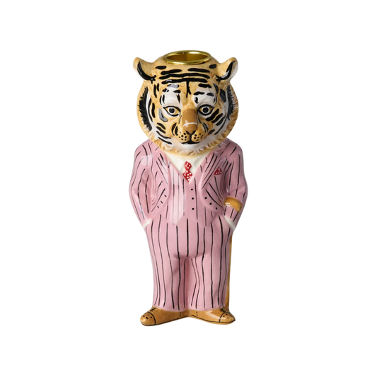 Tiger Keramik Lysestage - Pink - Nathalie Lété