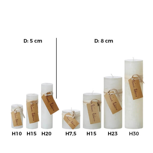 Timber® bloklys, Smokey Grey 8cm x 15cm