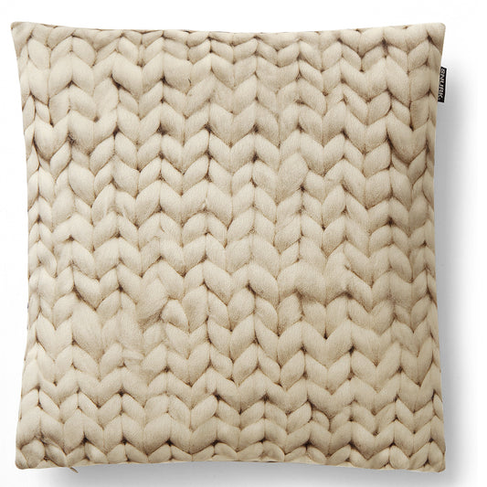 Snurk Pudebetræk Pyntepude Velour - Strik Beige