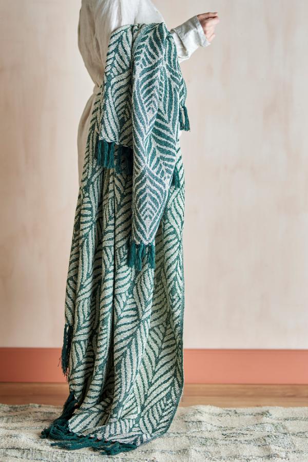 Ugento Plaid - Grøn - Genanvendt Bomuld - Bloomingville