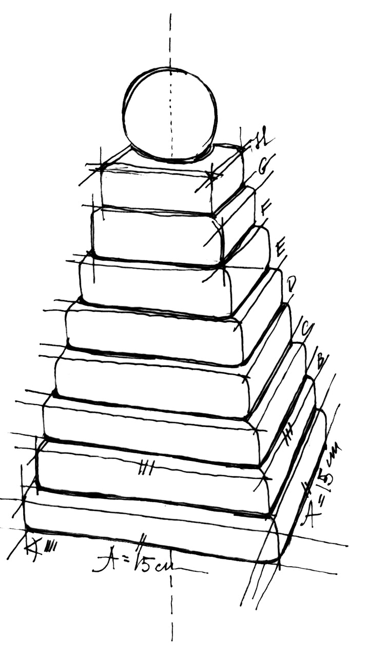 Wooden Story Pyramide - Natur Træ