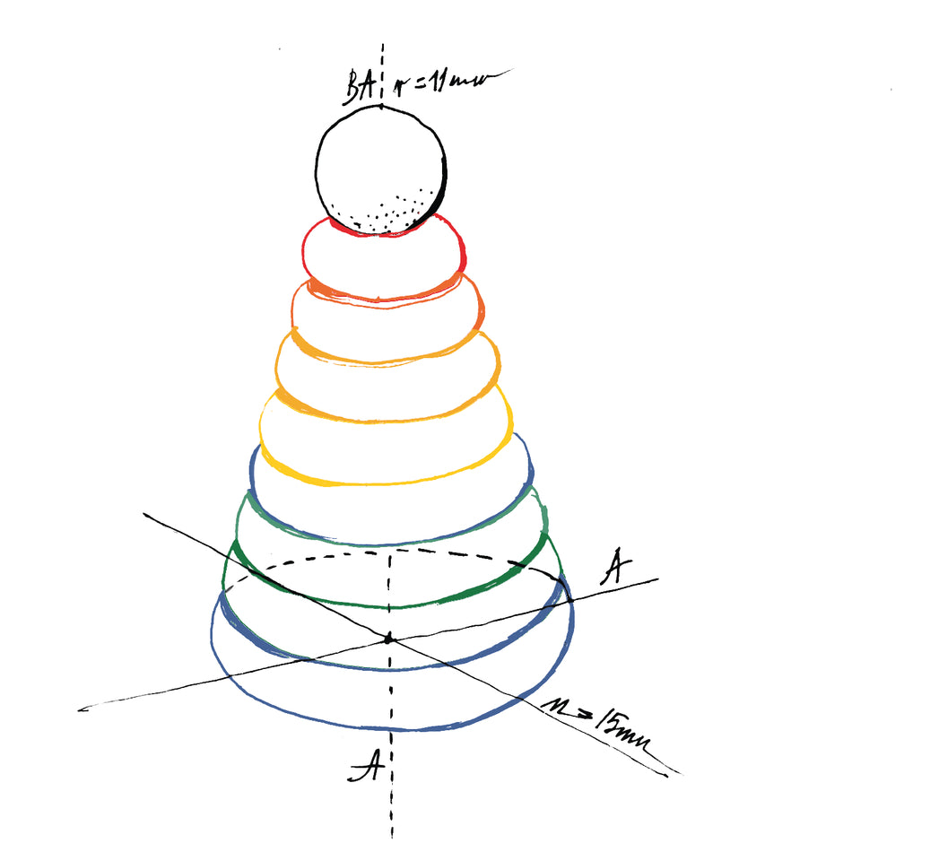 Wooden Story Stable Pyramide Rund - Rainbow Træ