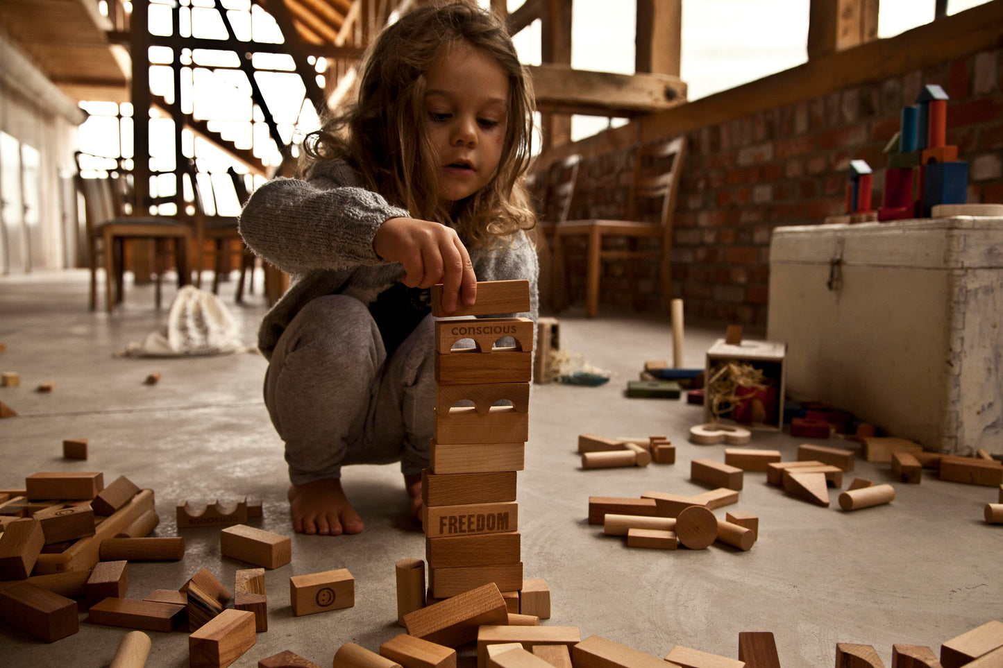 Wooden Story Træklodser i Bakke - Natur Træ