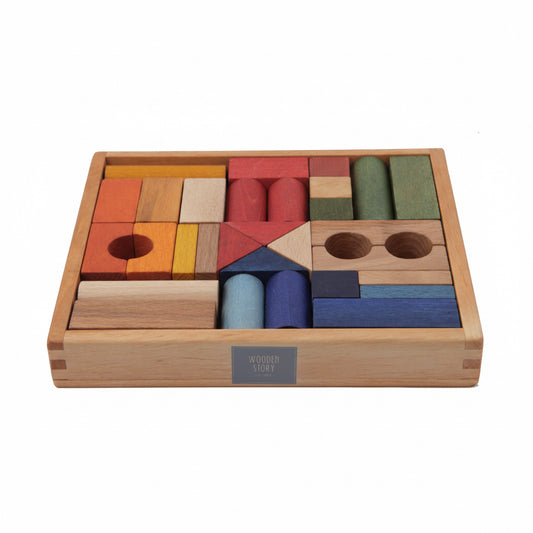 Wooden Story Træklodser i Bakke - Rainbow Træ