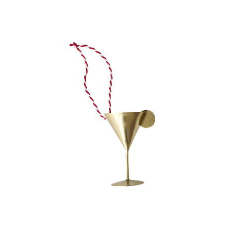 Vinglas Julepynt - Guld