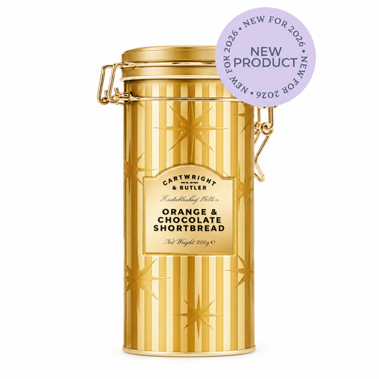 C&B - Chocolate & Orange Shortbreads Rounds in Gold Tin