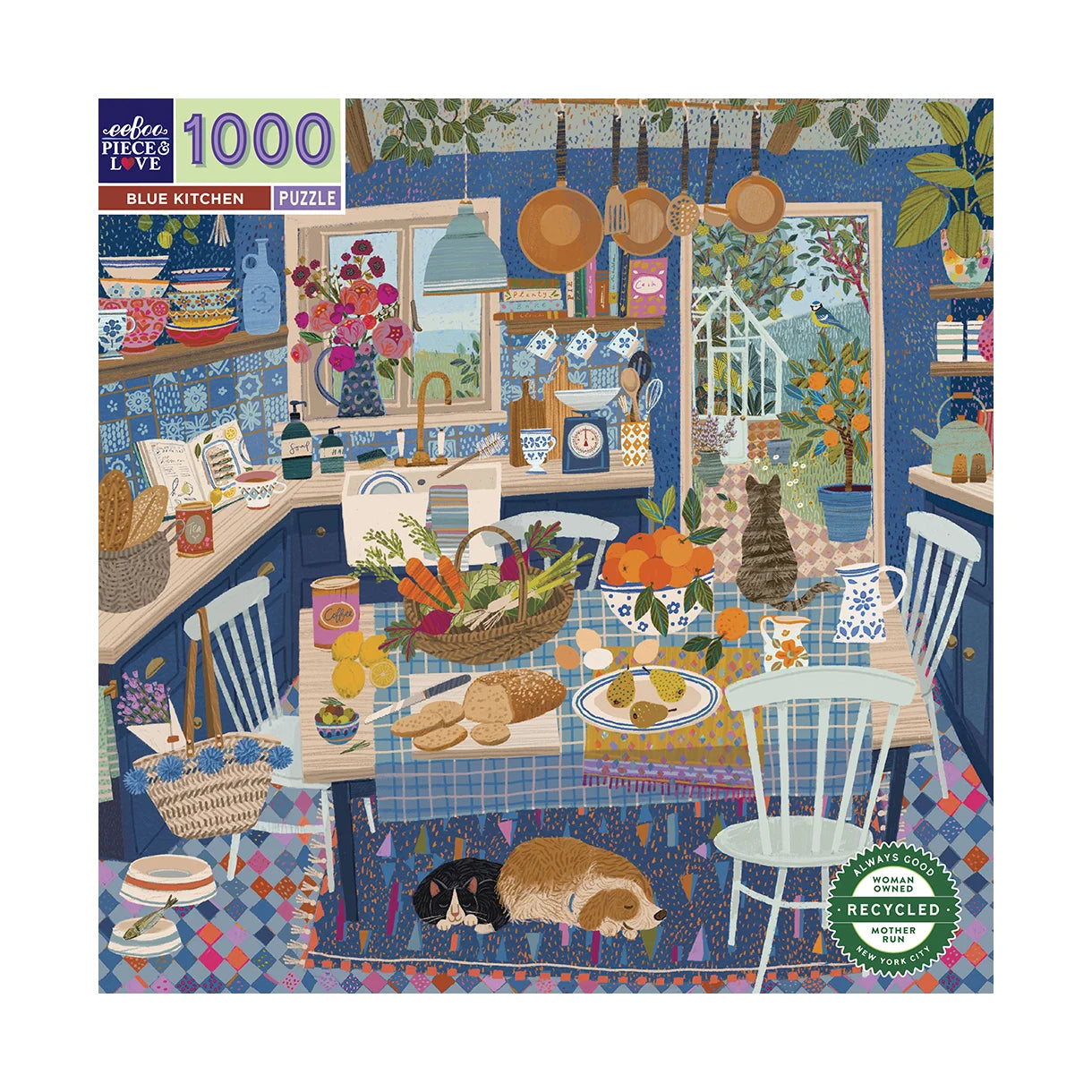 eeBoo - Puslespil 1000 brk - Blue Kitchen