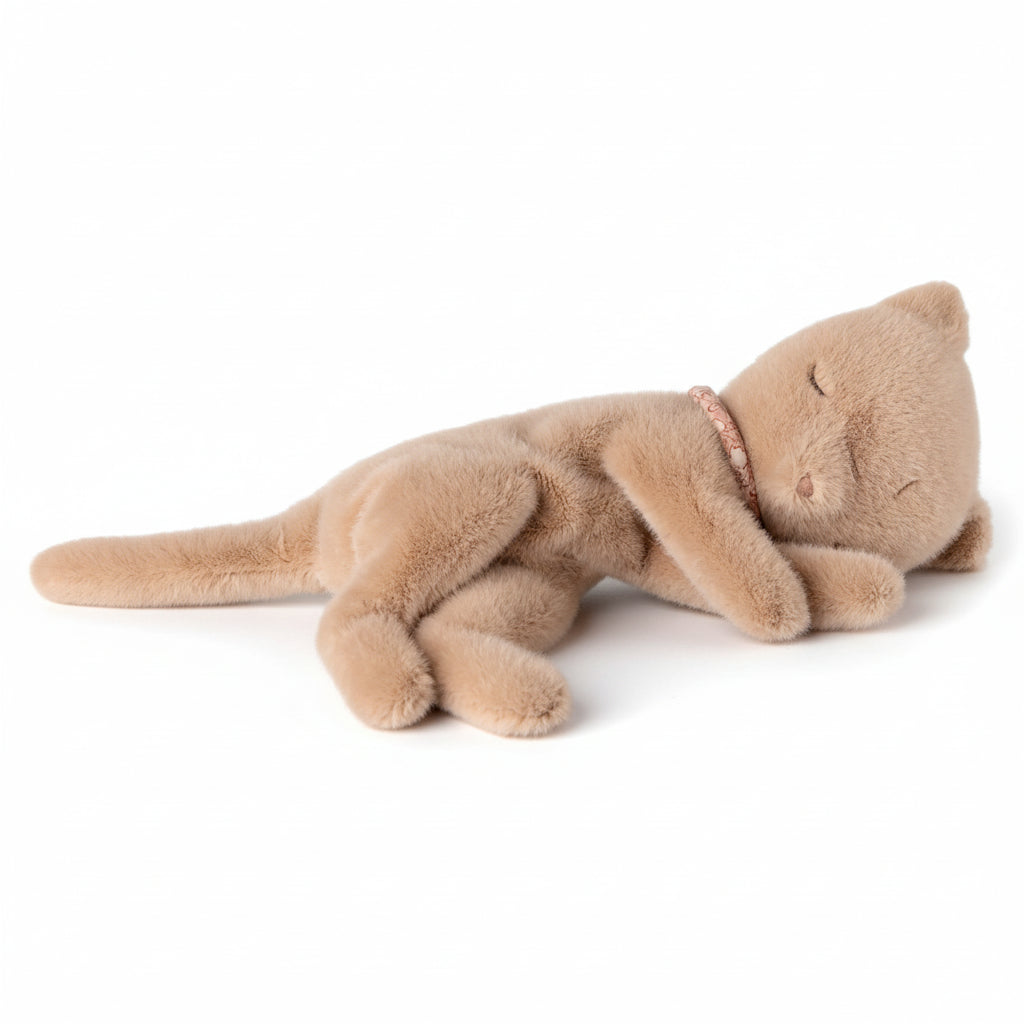 Sovende killing - plys - lille - Fersken