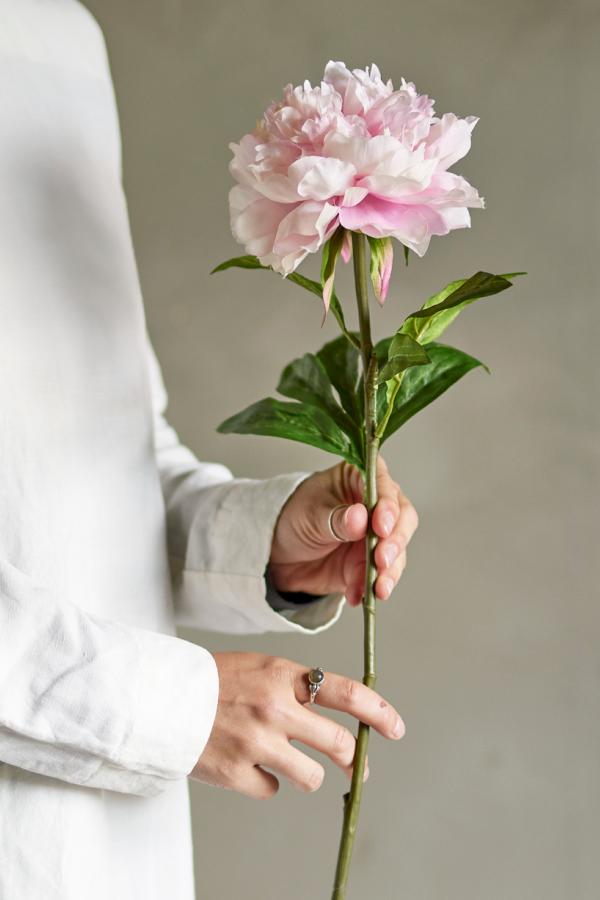 Peony Stilk, Rosa, Kunstig Blomst