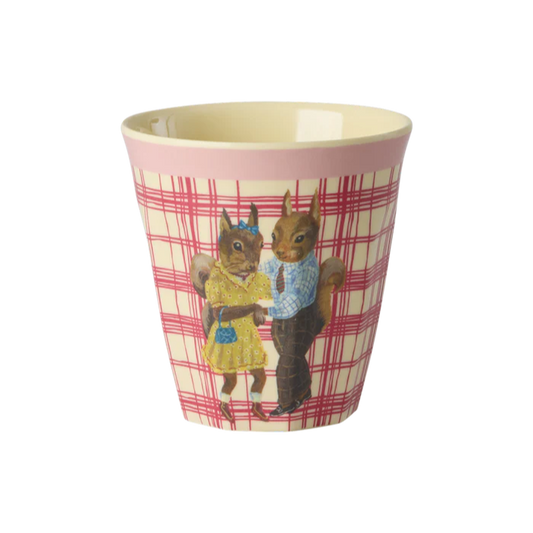 Rice Melamine Kids Cup with Natalie Lété Print - Lyserød Egern 160ml