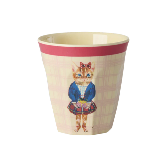 Rice Melamine Kids Cup with Natalie Lété Print - Lyserød Kat 160ml