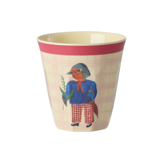 Rice Melamine Kids Cup with Natalie Lété Print - Lyserød Fugl 160ml