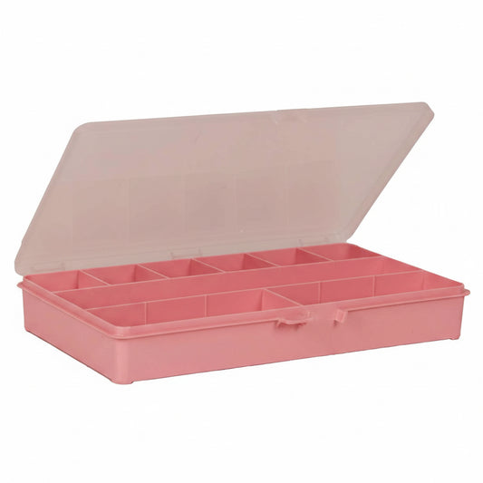 raaco Opbevaringsboks m/9 rum  4,1 x 27,1 x 17,3cm - pink