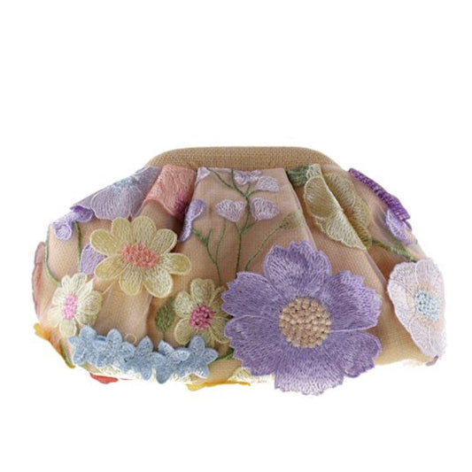 Amalie Taske - Beige/Fersken Multi - Blomster